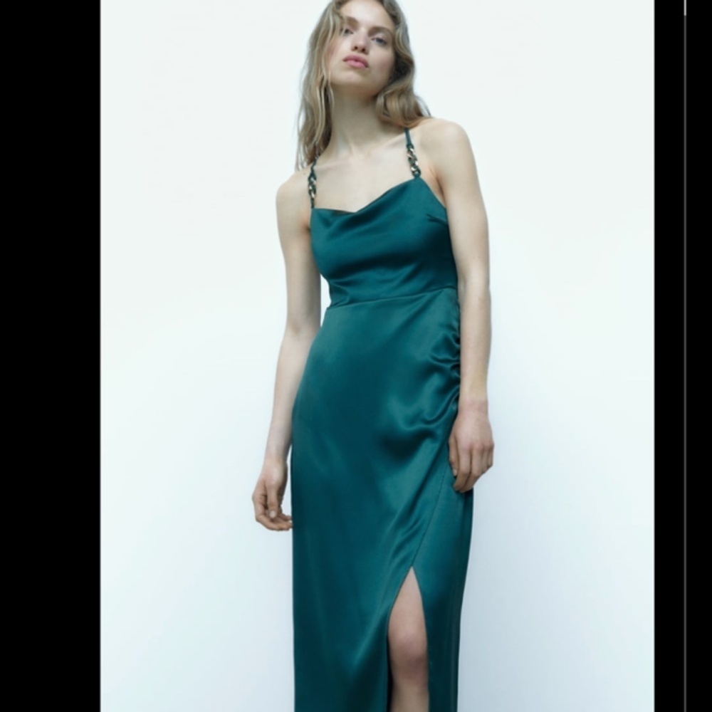 💚 SATIN LINGERIE STYLE DRESS - Picture 3 of 9
